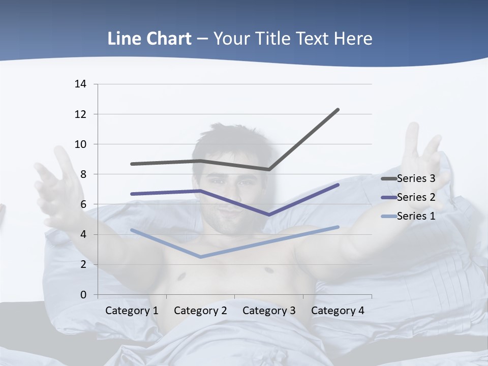 Handsome Man In A Bed On Isolated Background PowerPoint Template