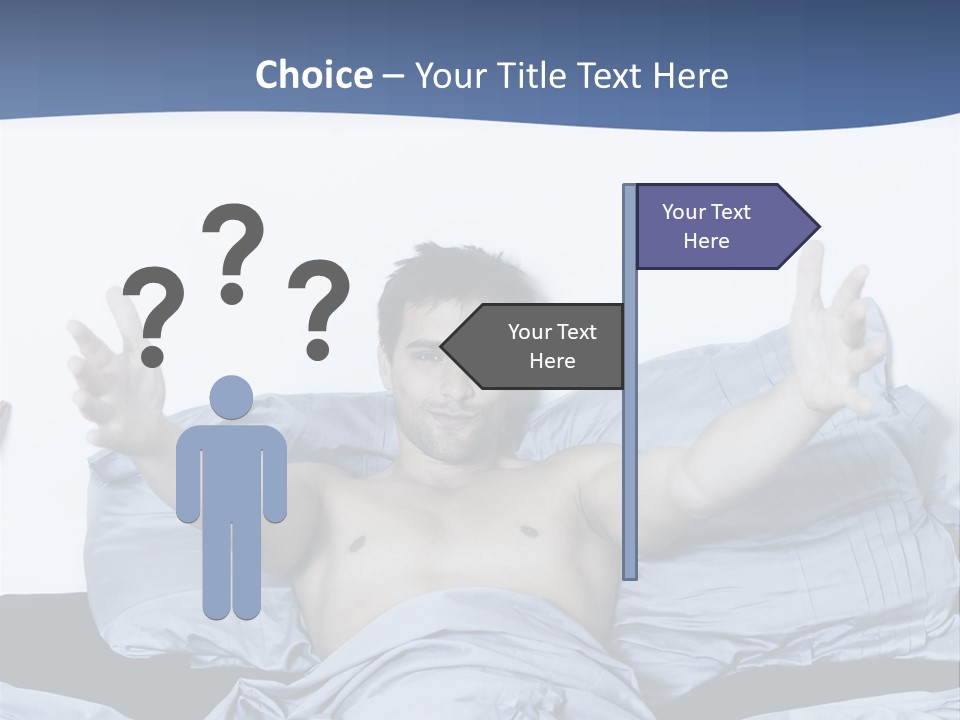 Handsome Man In A Bed On Isolated Background PowerPoint Template