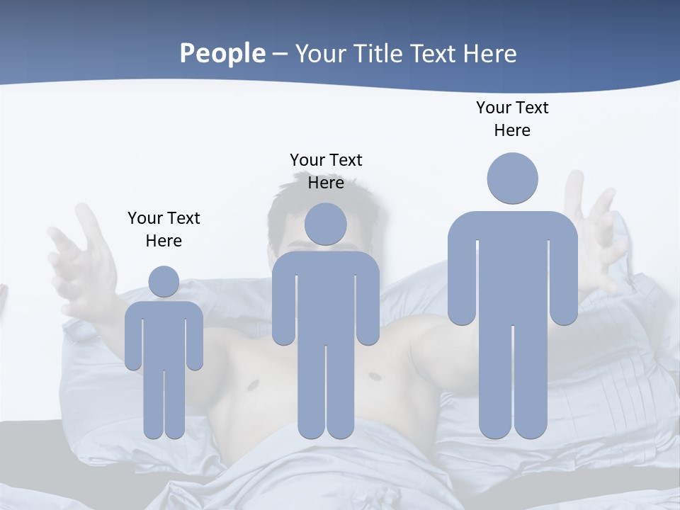 Handsome Man In A Bed On Isolated Background PowerPoint Template