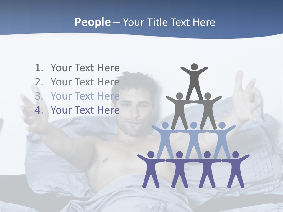 Handsome Man In A Bed On Isolated Background PowerPoint Template