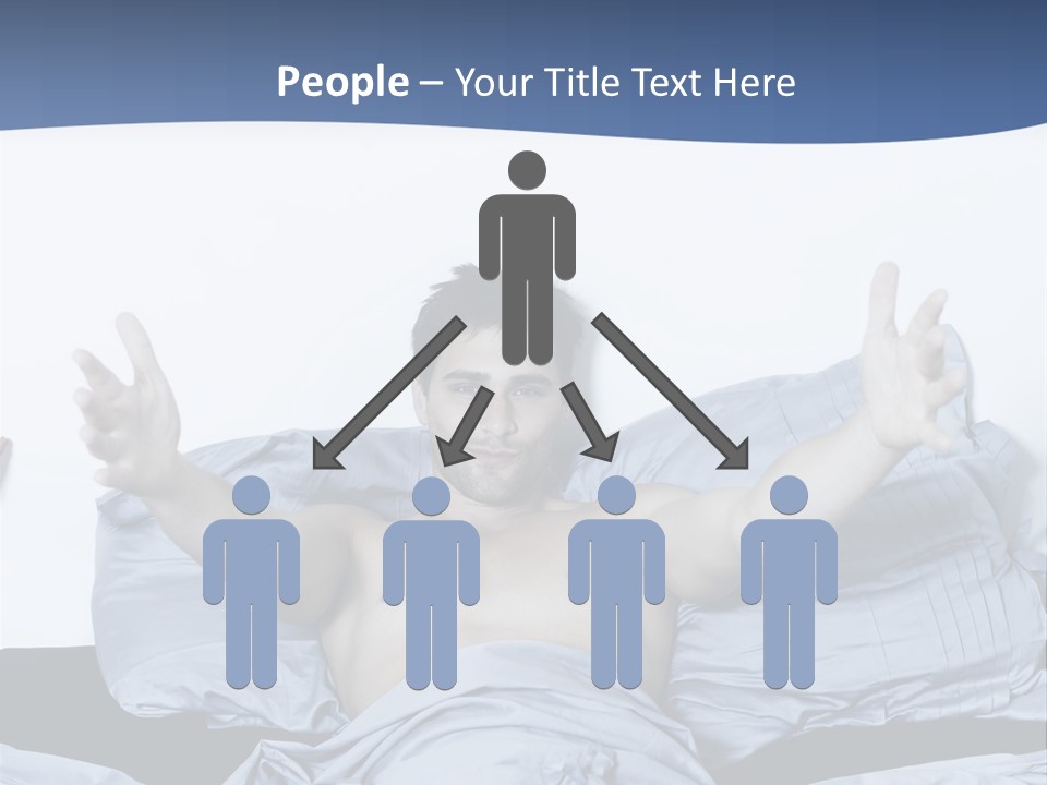 Handsome Man In A Bed On Isolated Background PowerPoint Template