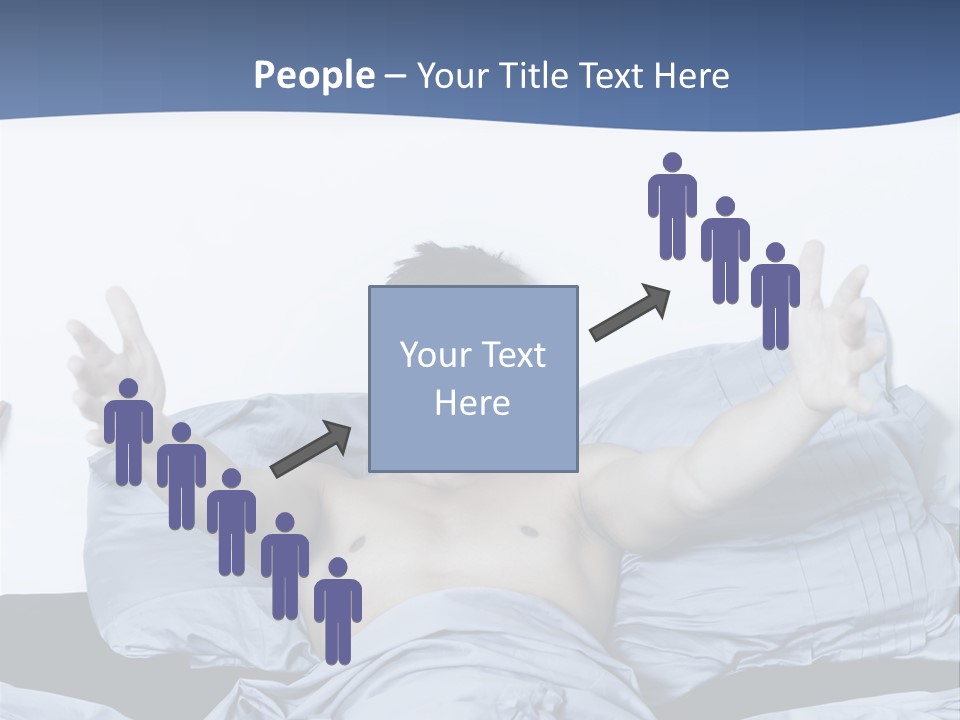 Handsome Man In A Bed On Isolated Background PowerPoint Template