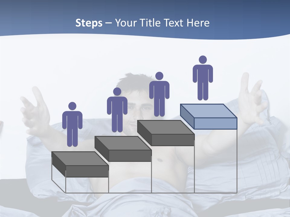 Handsome Man In A Bed On Isolated Background PowerPoint Template