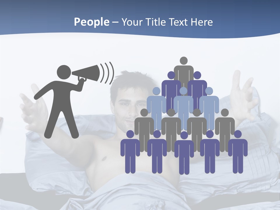 Handsome Man In A Bed On Isolated Background PowerPoint Template