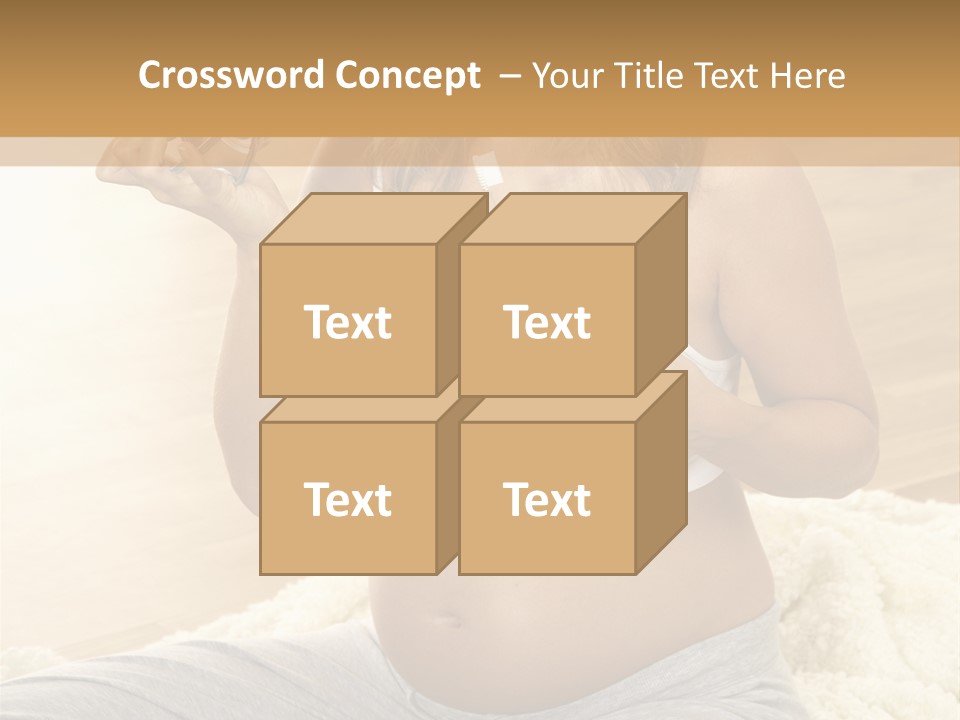 Pregnant Young Woman Checks Hers Perforates PowerPoint Template
