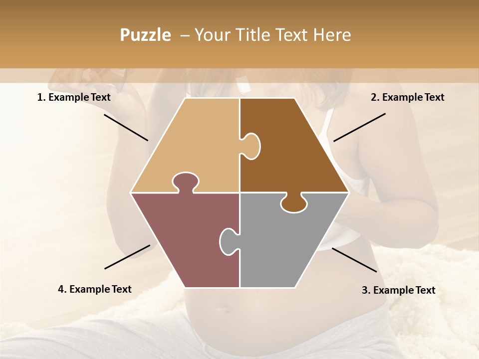 Pregnant Young Woman Checks Hers Perforates PowerPoint Template