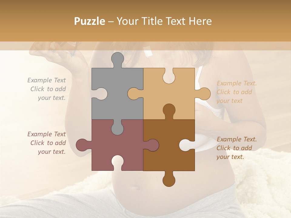 Pregnant Young Woman Checks Hers Perforates PowerPoint Template