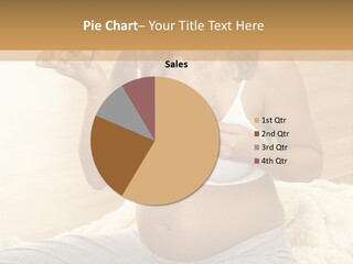 Pregnant Young Woman Checks Hers Perforates PowerPoint Template