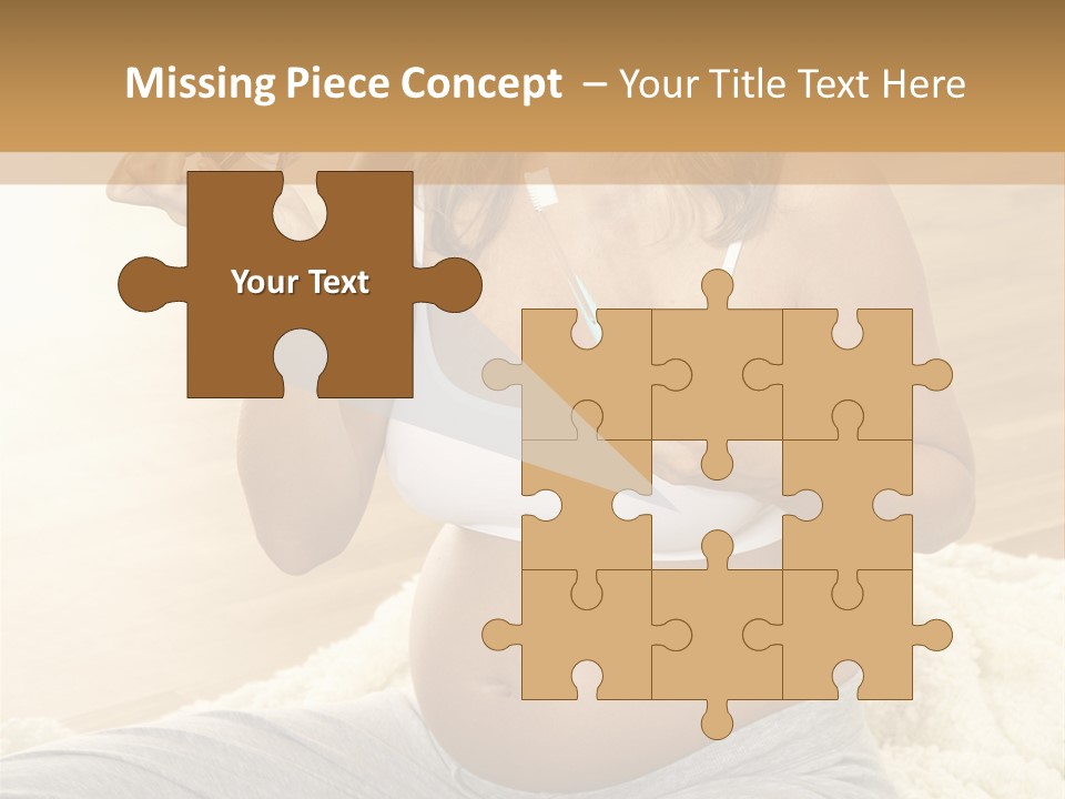 Pregnant Young Woman Checks Hers Perforates PowerPoint Template