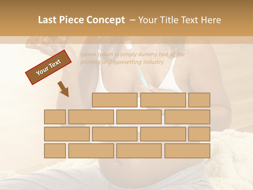Pregnant Young Woman Checks Hers Perforates PowerPoint Template