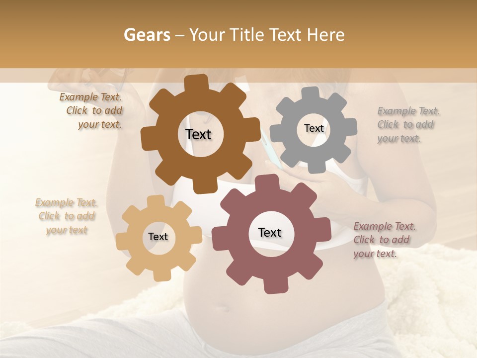 Pregnant Young Woman Checks Hers Perforates PowerPoint Template