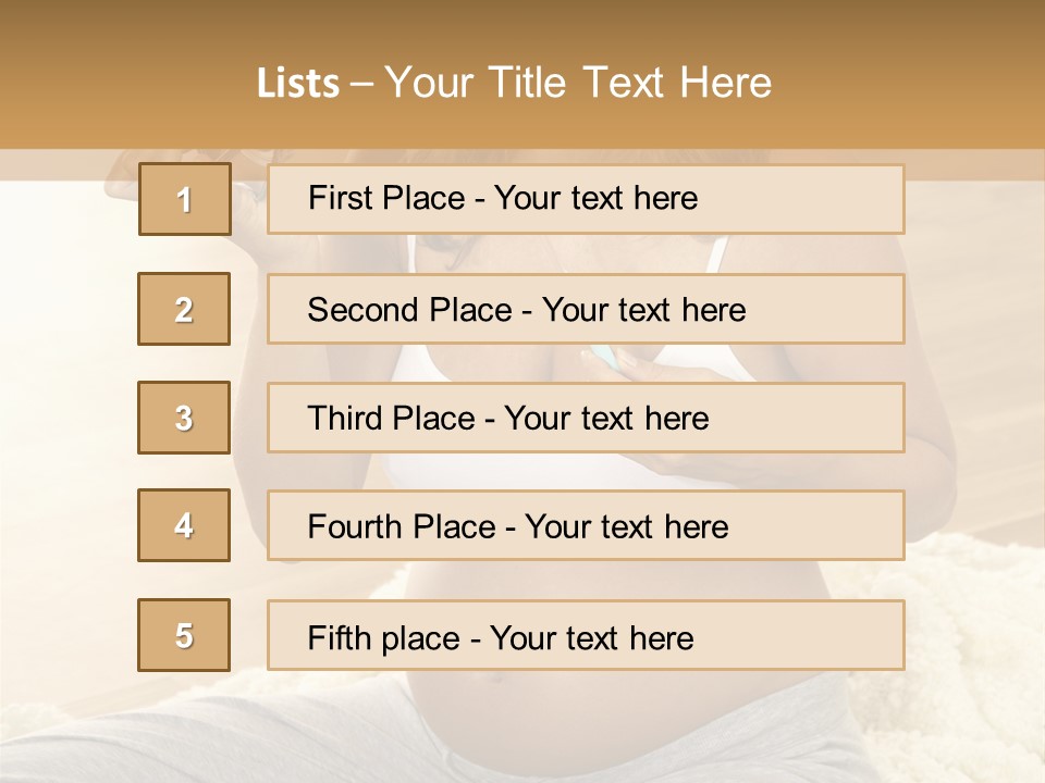 Pregnant Young Woman Checks Hers Perforates PowerPoint Template