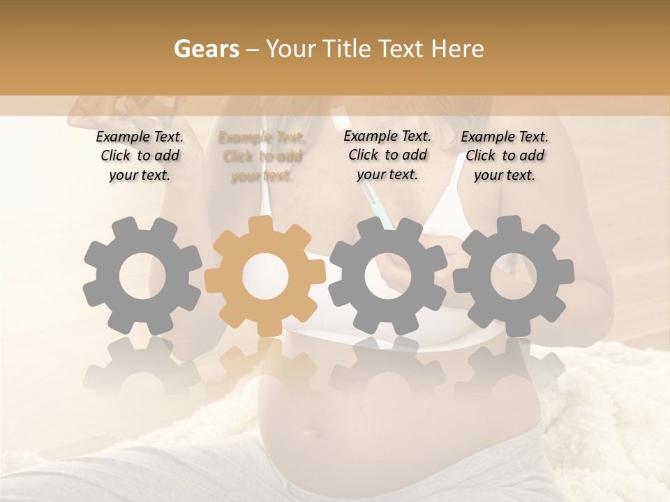 Pregnant Young Woman Checks Hers Perforates PowerPoint Template