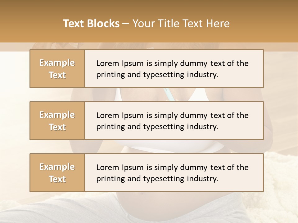 Pregnant Young Woman Checks Hers Perforates PowerPoint Template