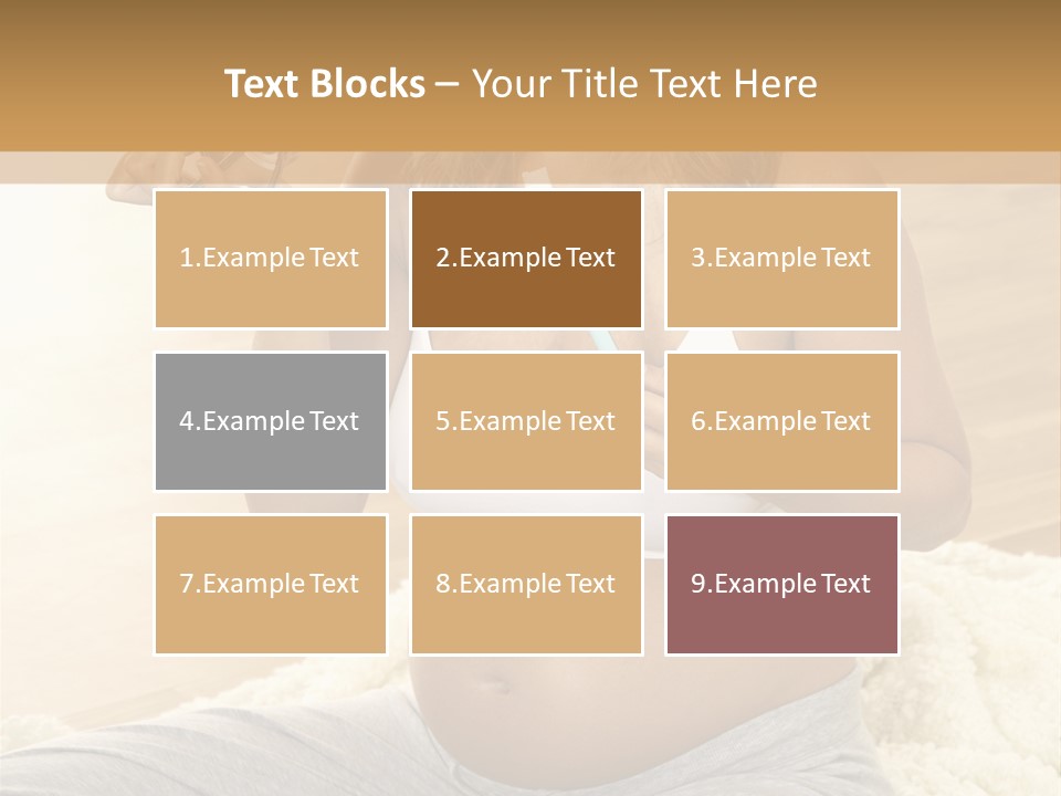 Pregnant Young Woman Checks Hers Perforates PowerPoint Template