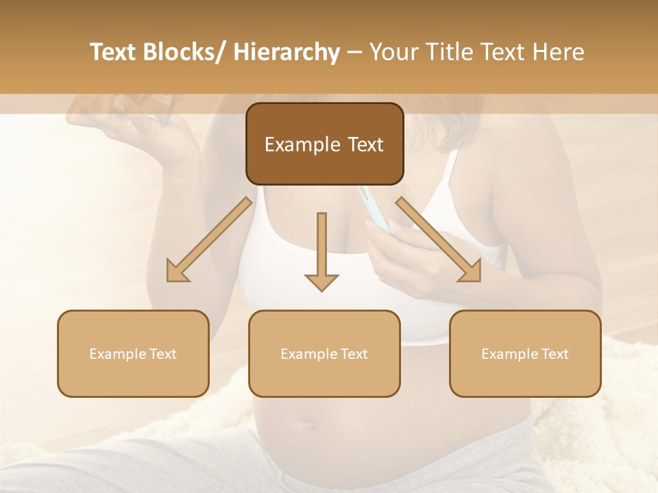 Pregnant Young Woman Checks Hers Perforates PowerPoint Template