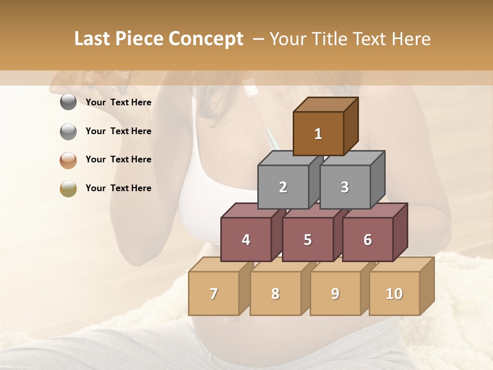 Pregnant Young Woman Checks Hers Perforates PowerPoint Template