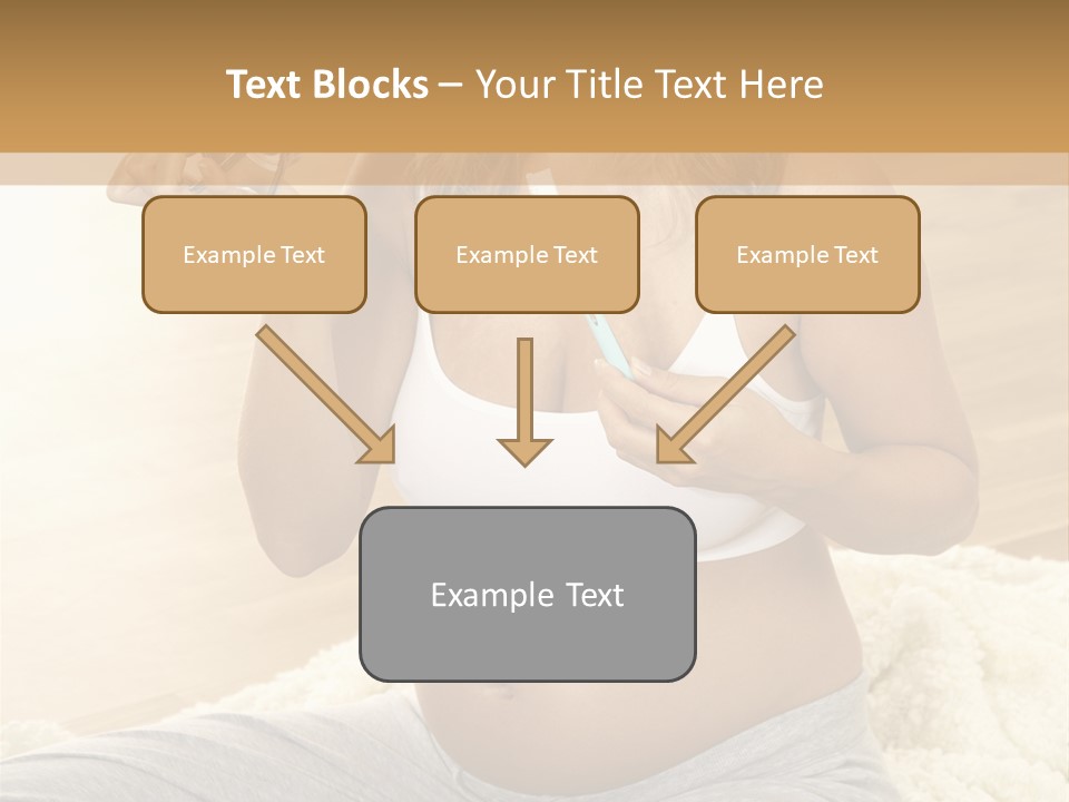 Pregnant Young Woman Checks Hers Perforates PowerPoint Template