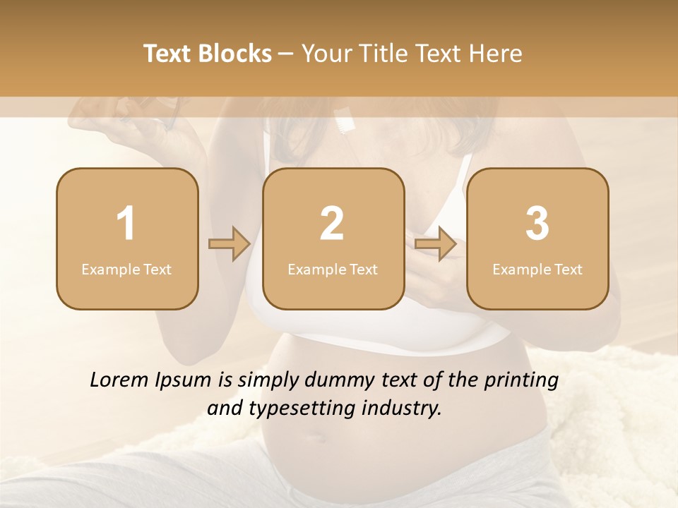 Pregnant Young Woman Checks Hers Perforates PowerPoint Template