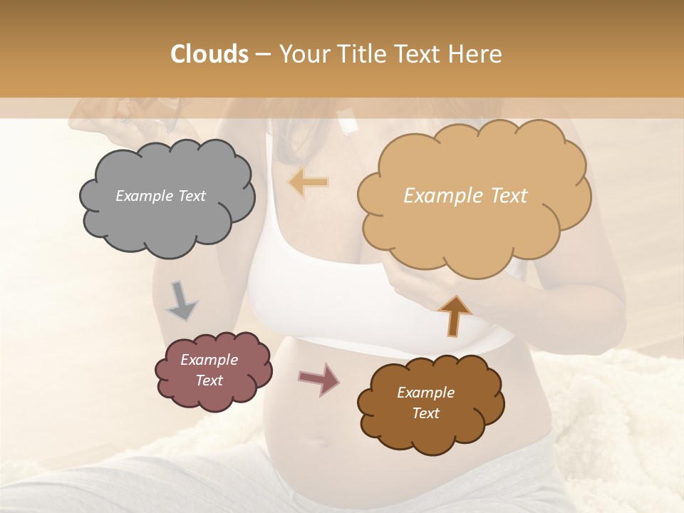 Pregnant Young Woman Checks Hers Perforates PowerPoint Template