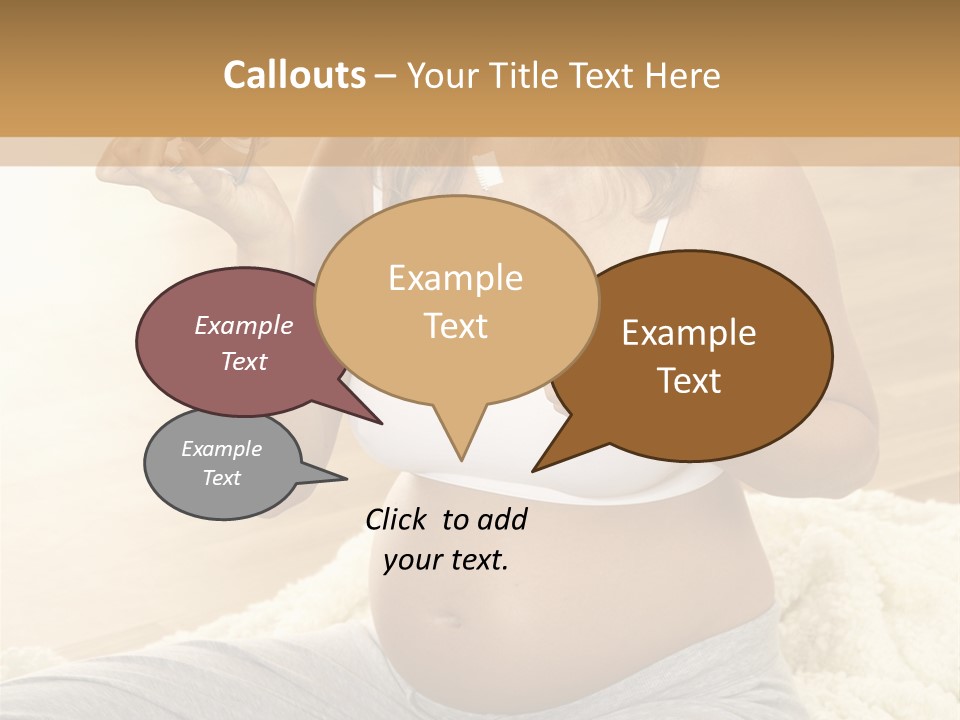 Pregnant Young Woman Checks Hers Perforates PowerPoint Template