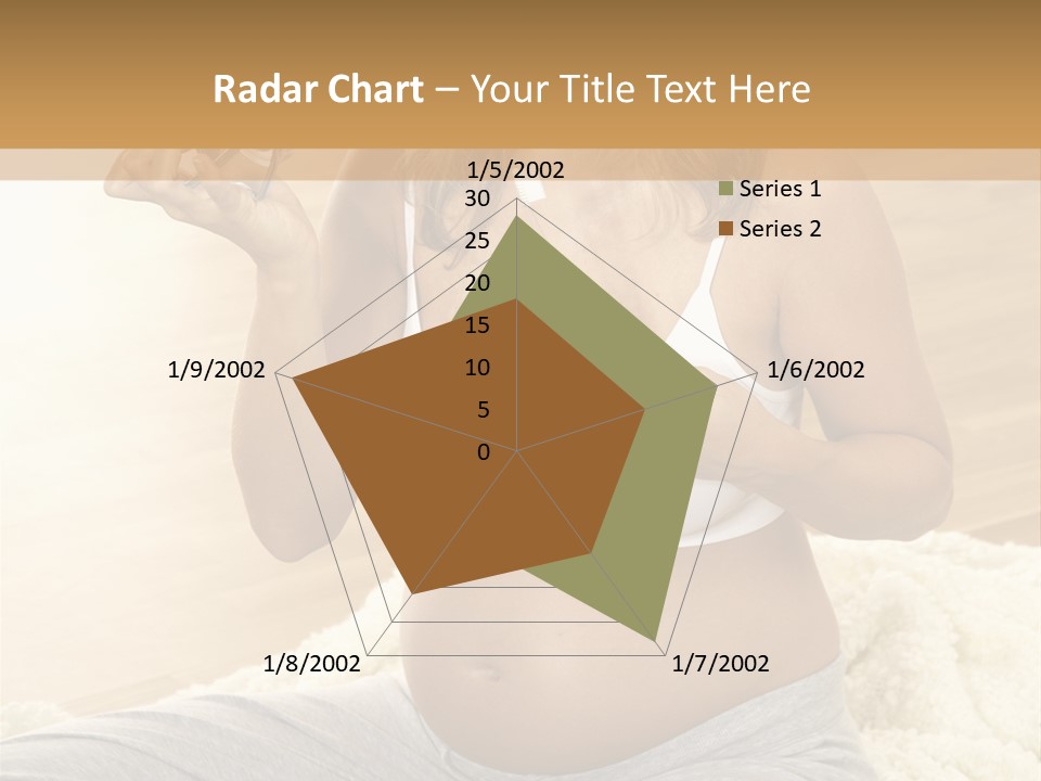 Pregnant Young Woman Checks Hers Perforates PowerPoint Template