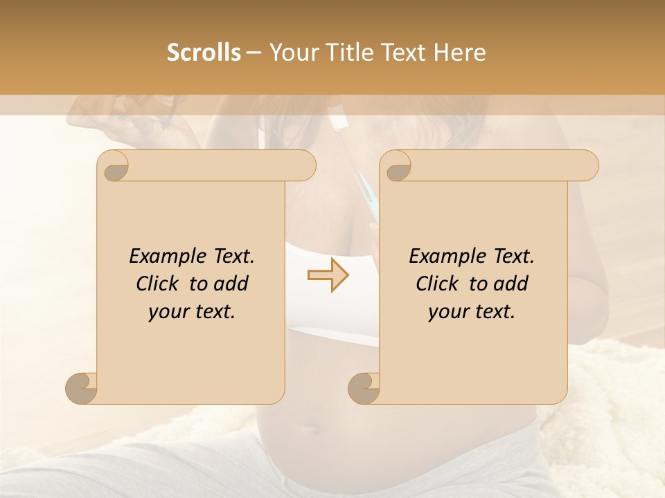 Pregnant Young Woman Checks Hers Perforates PowerPoint Template