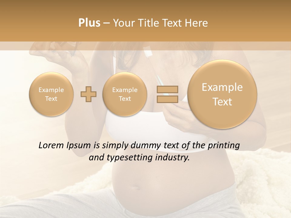 Pregnant Young Woman Checks Hers Perforates PowerPoint Template