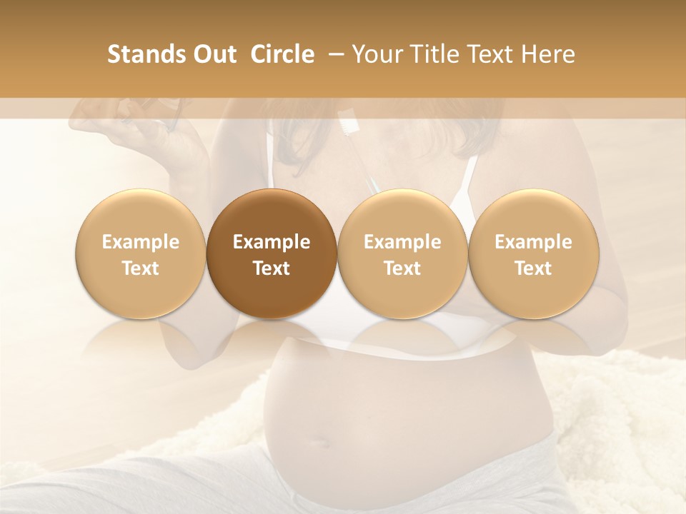 Pregnant Young Woman Checks Hers Perforates PowerPoint Template