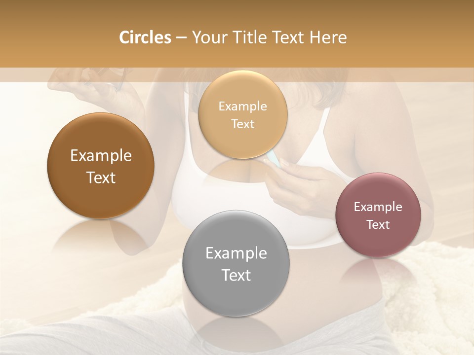 Pregnant Young Woman Checks Hers Perforates PowerPoint Template