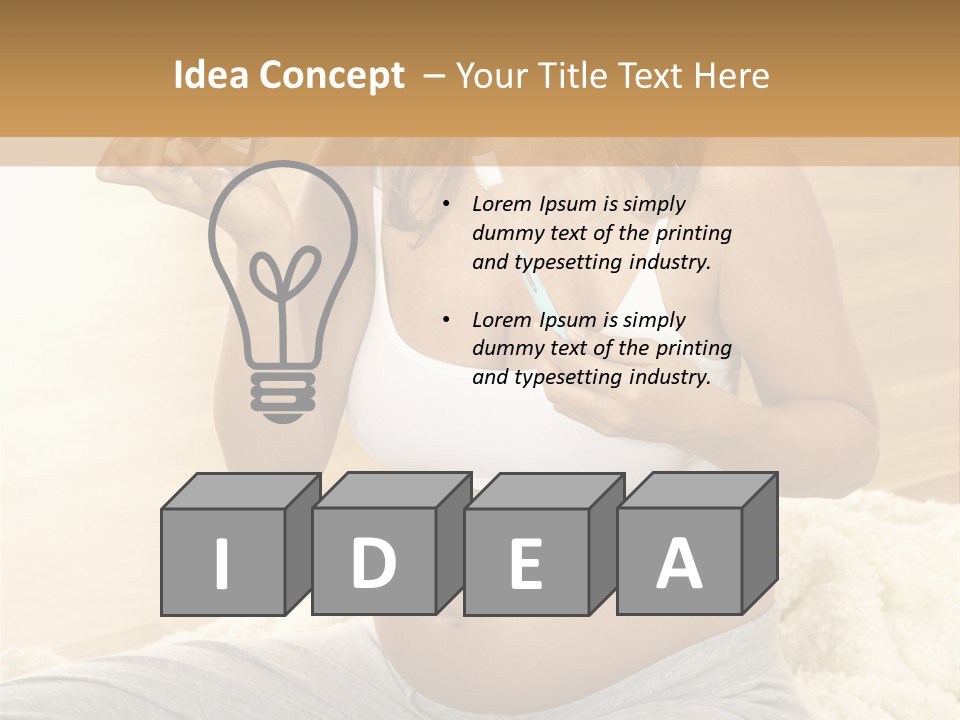 Pregnant Young Woman Checks Hers Perforates PowerPoint Template