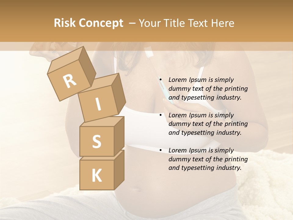 Pregnant Young Woman Checks Hers Perforates PowerPoint Template