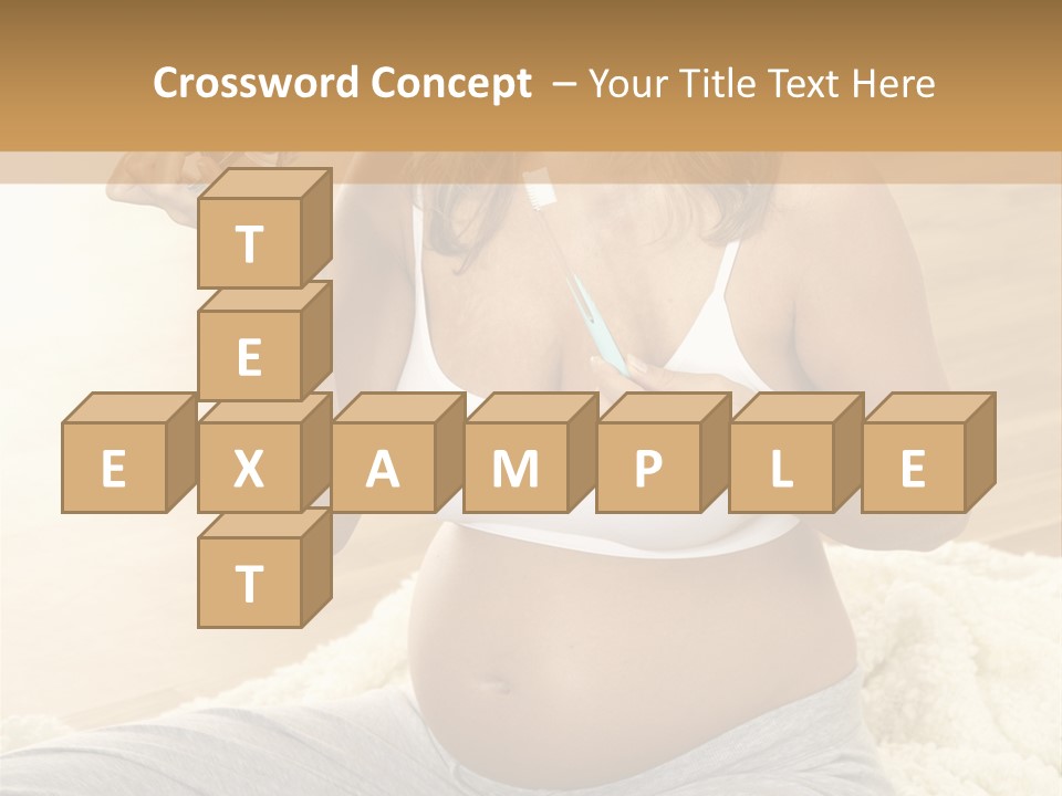 Pregnant Young Woman Checks Hers Perforates PowerPoint Template