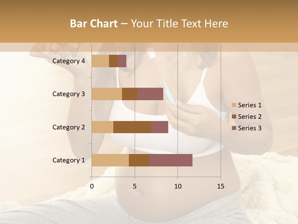 Pregnant Young Woman Checks Hers Perforates PowerPoint Template