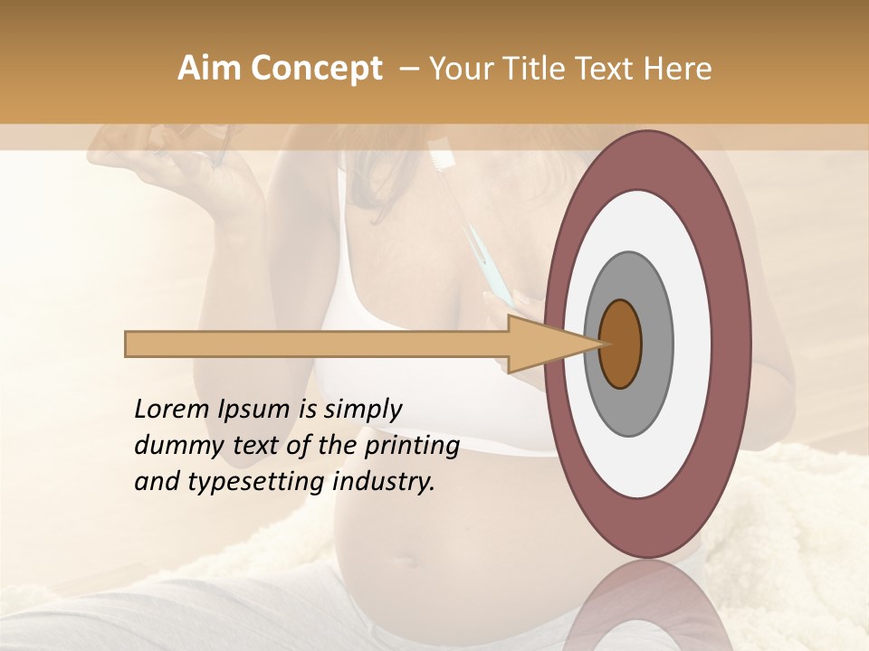 Pregnant Young Woman Checks Hers Perforates PowerPoint Template