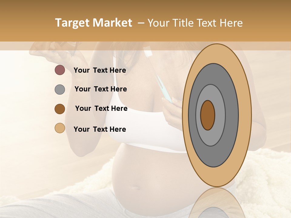 Pregnant Young Woman Checks Hers Perforates PowerPoint Template