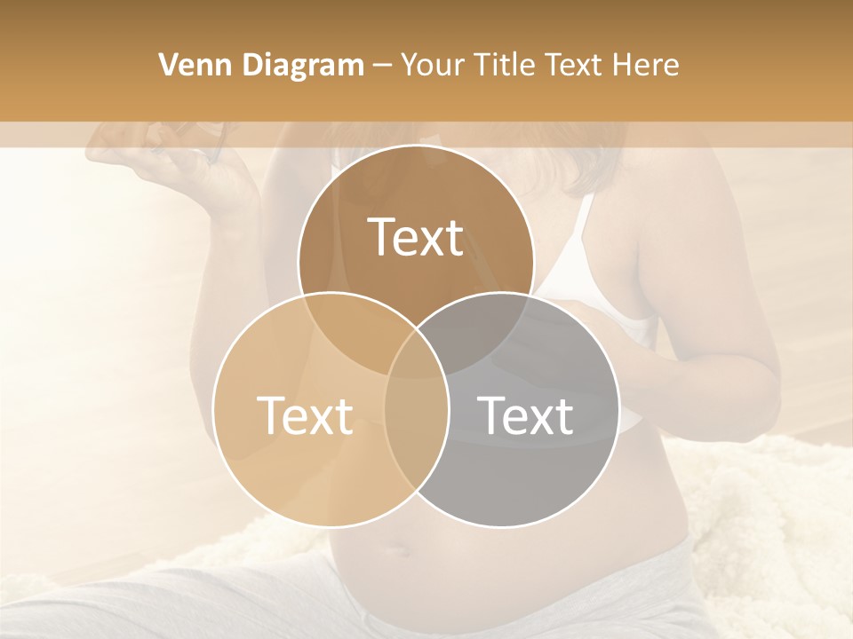 Pregnant Young Woman Checks Hers Perforates PowerPoint Template