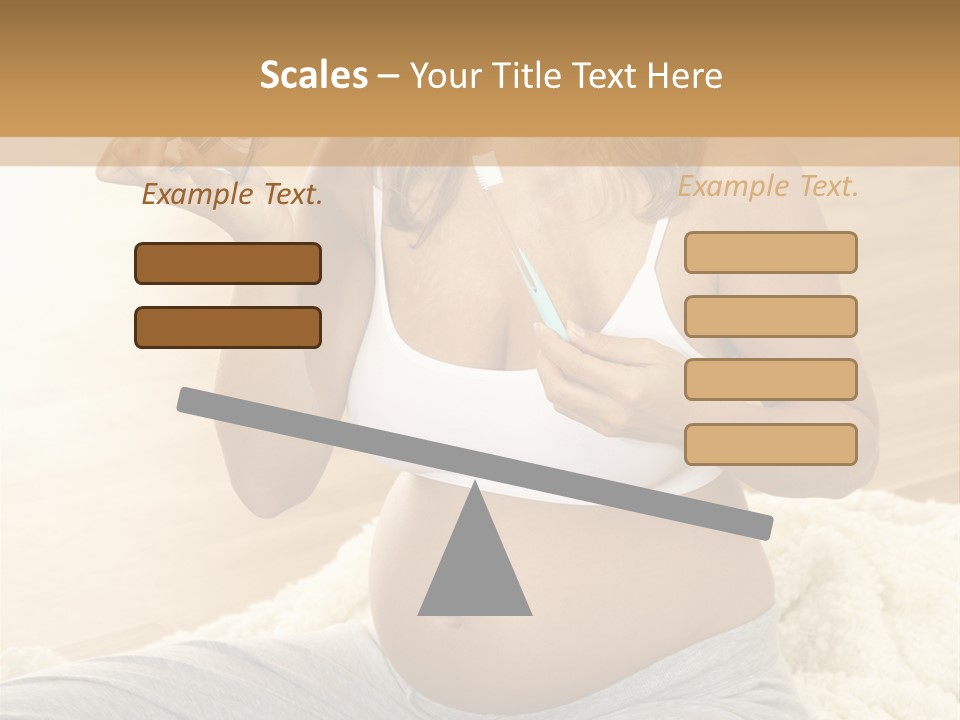 Pregnant Young Woman Checks Hers Perforates PowerPoint Template
