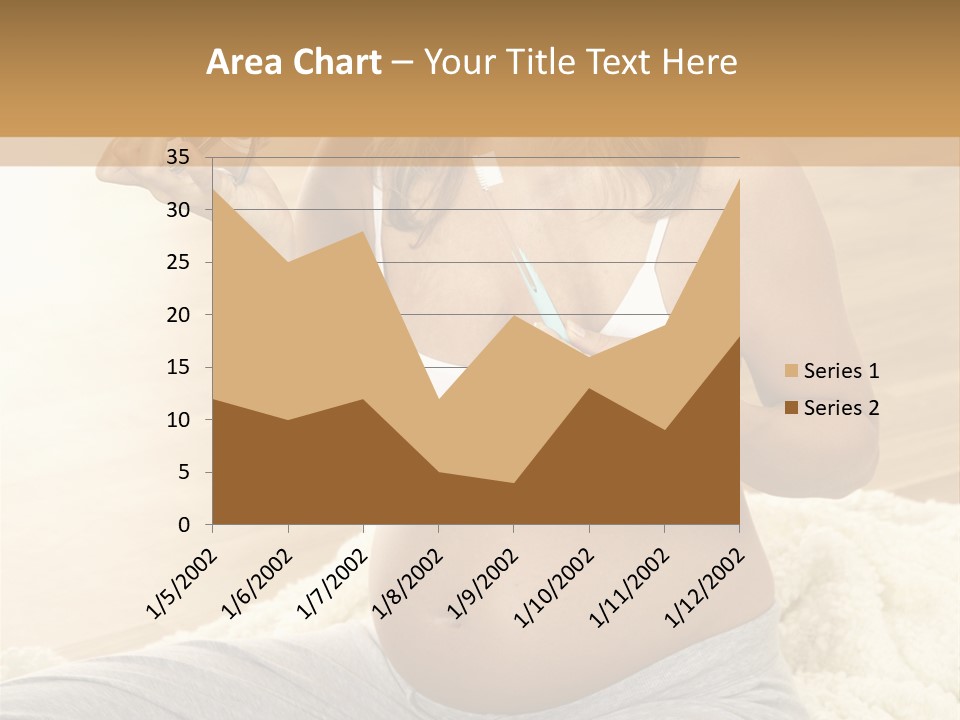 Pregnant Young Woman Checks Hers Perforates PowerPoint Template