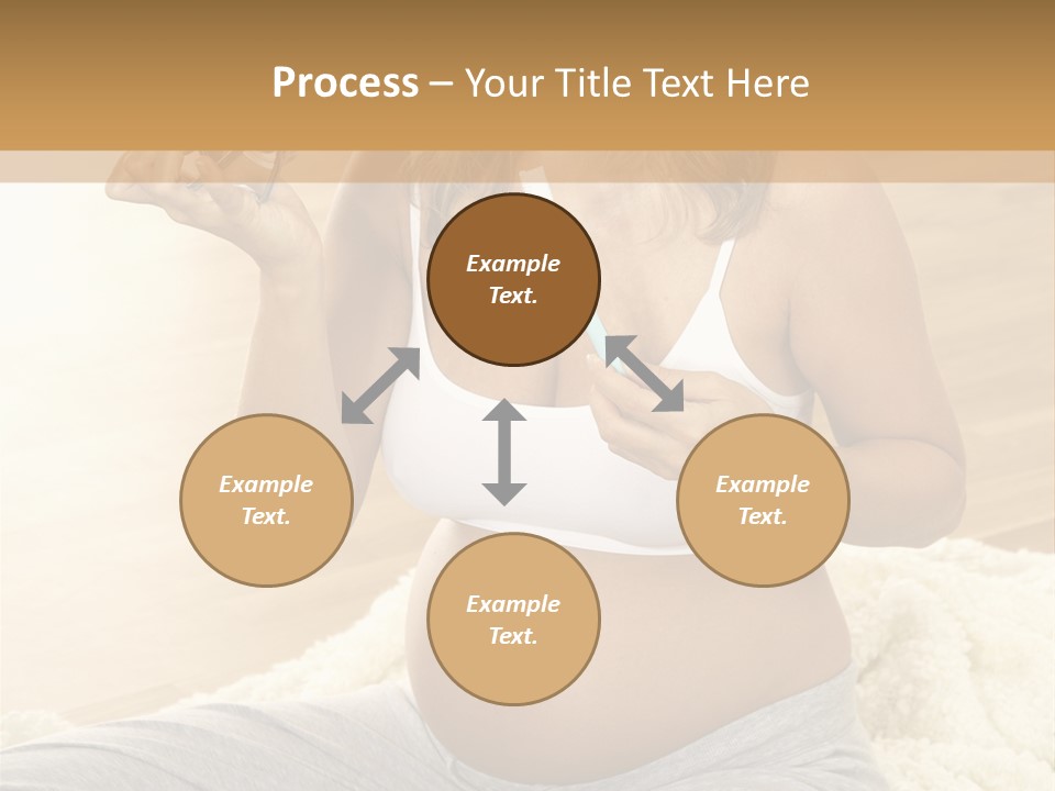 Pregnant Young Woman Checks Hers Perforates PowerPoint Template