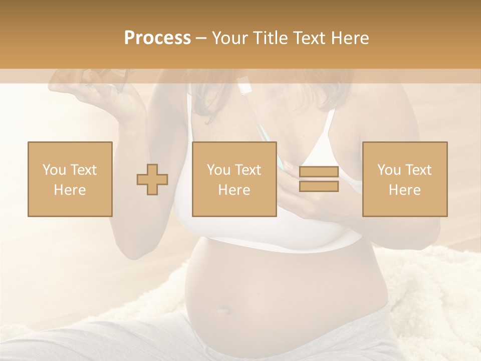 Pregnant Young Woman Checks Hers Perforates PowerPoint Template