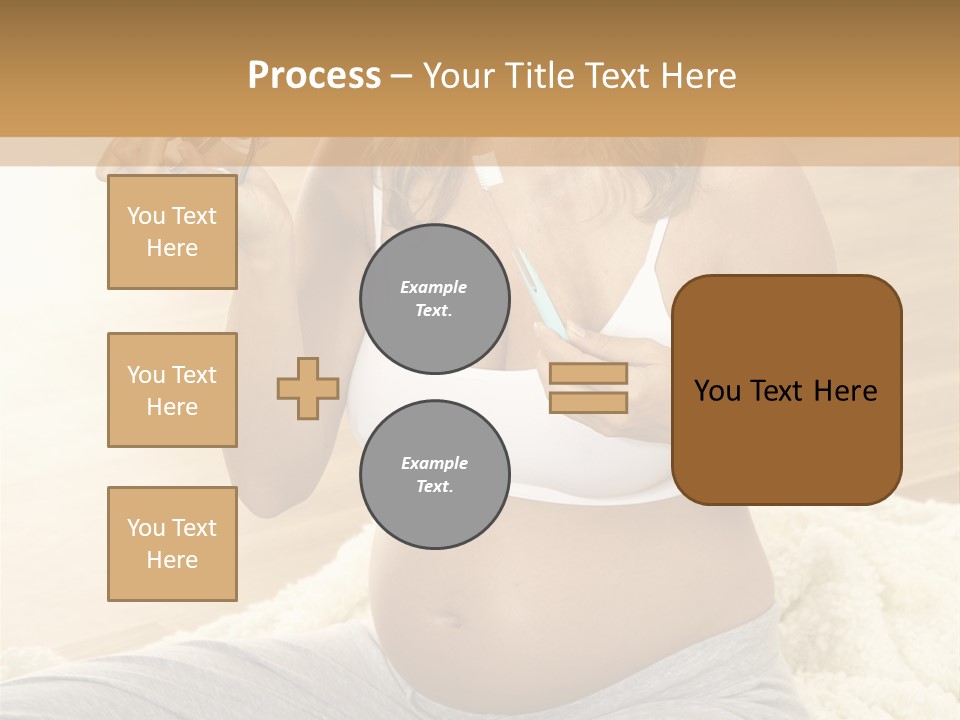 Pregnant Young Woman Checks Hers Perforates PowerPoint Template