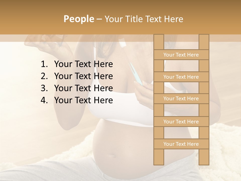 Pregnant Young Woman Checks Hers Perforates PowerPoint Template