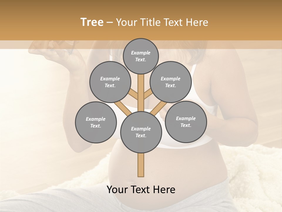 Pregnant Young Woman Checks Hers Perforates PowerPoint Template