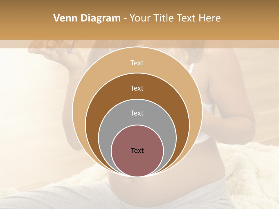 Pregnant Young Woman Checks Hers Perforates PowerPoint Template