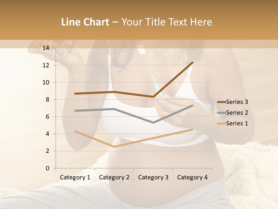 Pregnant Young Woman Checks Hers Perforates PowerPoint Template