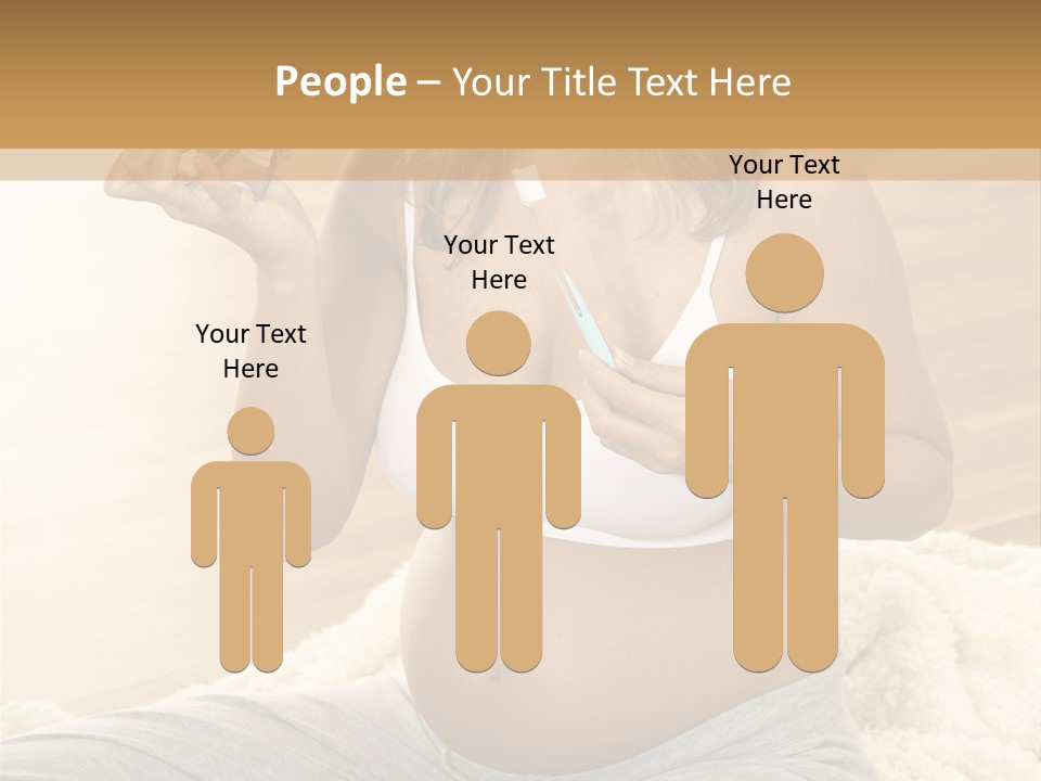 Pregnant Young Woman Checks Hers Perforates PowerPoint Template