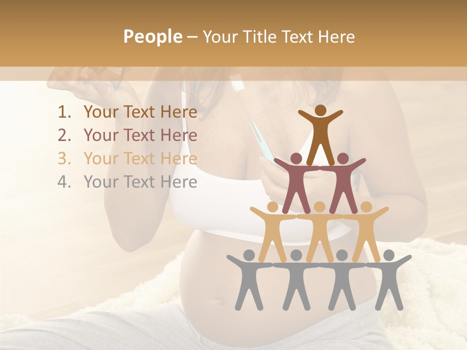 Pregnant Young Woman Checks Hers Perforates PowerPoint Template