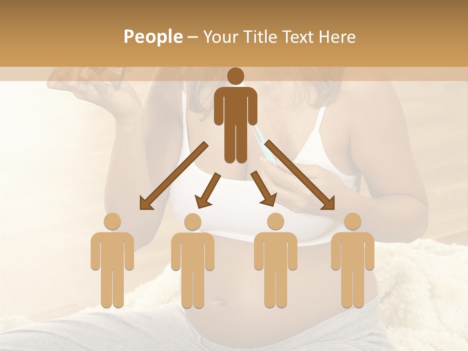 Pregnant Young Woman Checks Hers Perforates PowerPoint Template