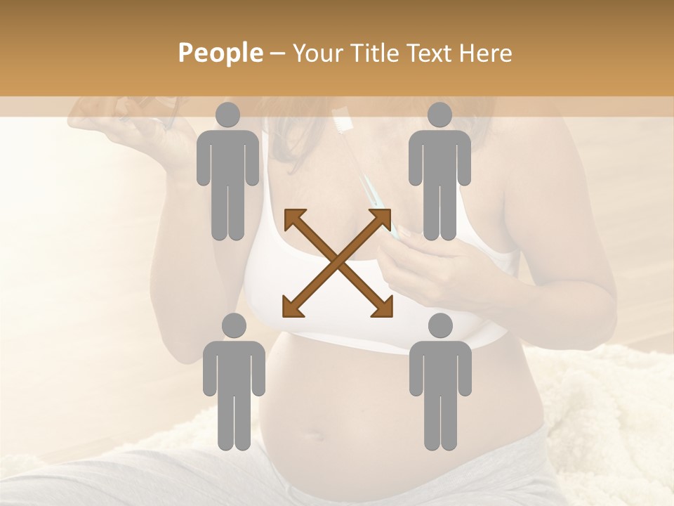 Pregnant Young Woman Checks Hers Perforates PowerPoint Template